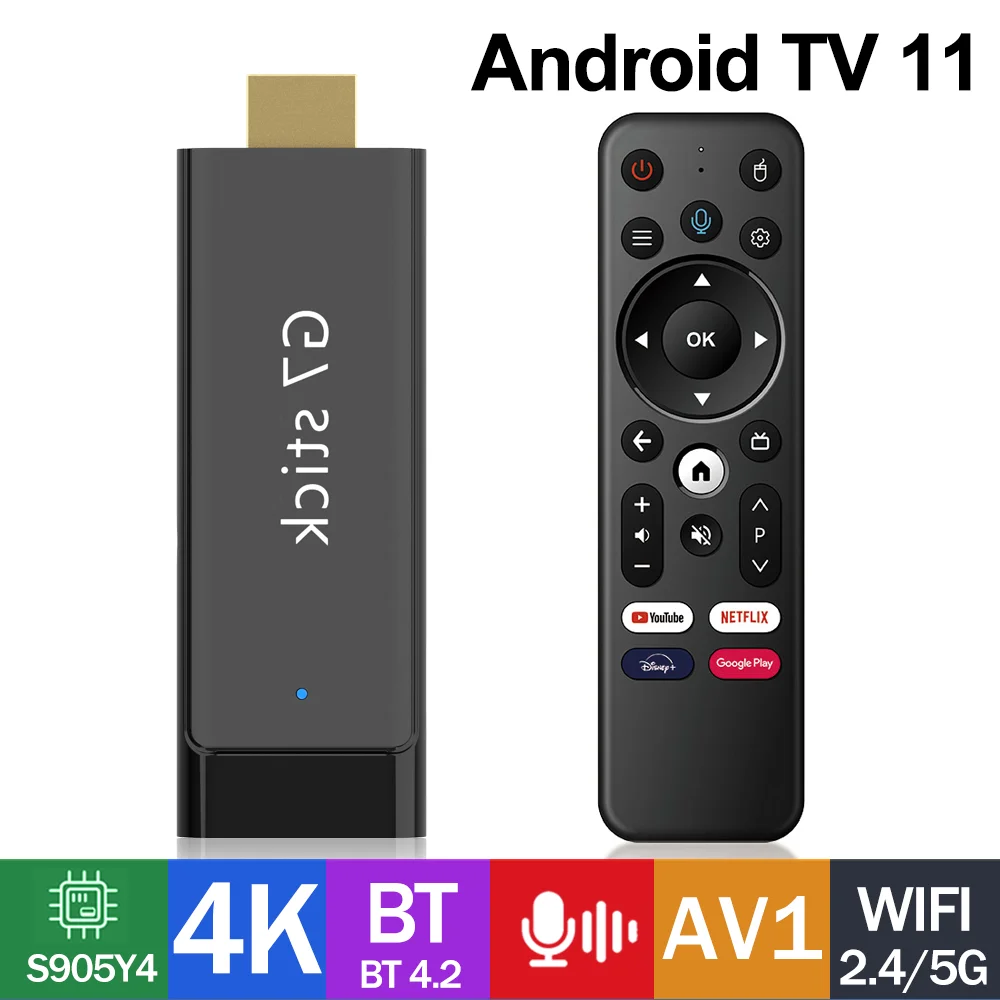 ATV G7Stick ȵ̵ TV 11.0, Amlogic S905Y4 DDR4, 2GB RAM, 16GB ROM, AV1 BT, H.265, 1080P, 2.4G, 5G , 4K HD ̵ ÷